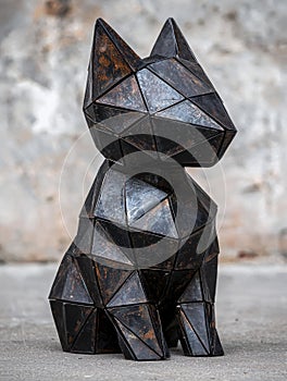 abstract geometric cat sculpture photo