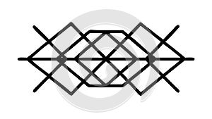 Abstract Geometric Chain Link Network Connection Icon, vector design Generative AI