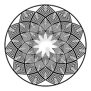 Abstract geometric circle rotation pattern