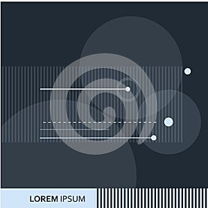 Abstract geometric circles and dots design. Futuristic and minimalist aesthetic. Vector technology background