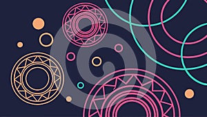 Abstract geometric circles pattern, modern design background vector design Generative AI