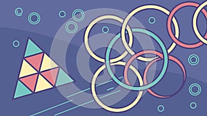 Abstract geometric circles and shapes pattern vector design Generative AI