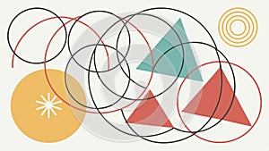 Abstract geometric circles and triangles, modern and decorative design elements. vector design Generative AI