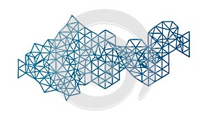 Abstract geometric circuit pattern, hexagonal network design, vector design Generative AI