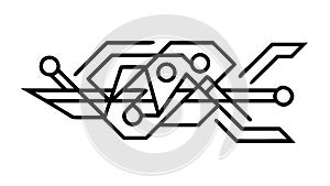 Abstract Geometric Circuit Pattern, Modern Connectivity Vector Design, vector design Generative AI