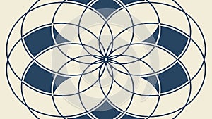Abstract Geometric Circular Flower Pattern, vector design Generative AI