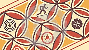 Abstract Geometric Circular Interlocking Pattern, Ornate Design, vector design Generative AI