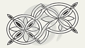 Abstract Geometric Circular Interlocking Pattern, vector design Generative AI