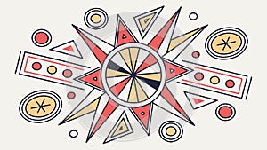 Abstract Geometric Circular Pattern, vector design Generative AI