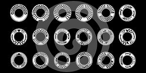 Abstract Geometric Circular Patterns Set for UI and Tech Design