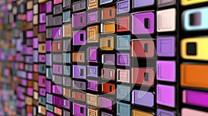 Abstract Geometric Colorful Blocks Pattern