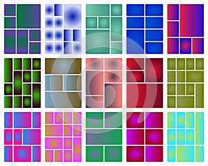 Abstract geometric colorful gradient design elements patterns collection