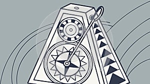 Abstract Geometric Compass Machine Design, vector design Generative AI