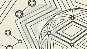 Abstract Geometric Compass, Technology Network Map, vector design Generative AI