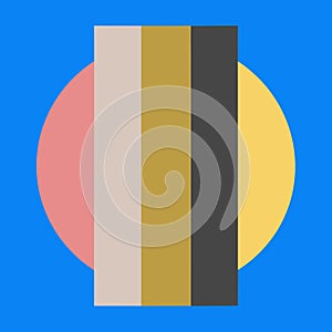 Abstract Geometric Composition with Circle and Stripes