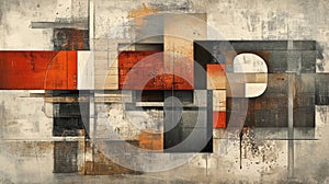 Abstract Geometric Composition in Earthy Tones