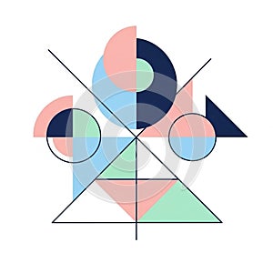 Colors and sharp lines creating a balanced and visually appealing