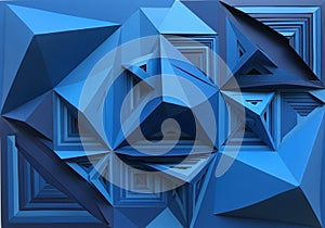 Abstract geometric composition featuring layered,