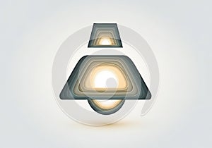 Abstract geometric composition featuring layered triangular shapes with rounded