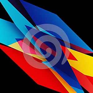 Abstract geometric composition featuring overlapping, angular shapes