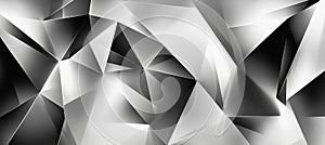 Abstract Geometric Composition Featuring Sharp Angular Shapes in Striking Grey and White Tones