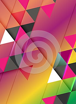 Abstract geometric composition forms modern background with decorative triangles and patterns backdrop vector illustration set