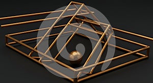 Abstract Geometric Composition with Golden Elements