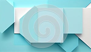 Abstract Geometric Composition: Light Blue and White Polygons