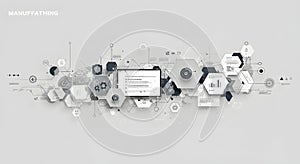 Abstract Technology Network and Data Flow Background