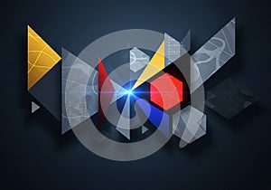 Abstract geometric composition with overlapping transparent