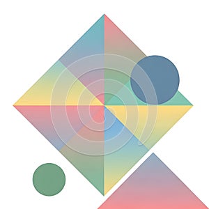 Abstract Geometric Composition with Pastel Colors