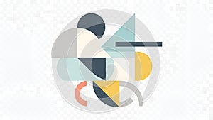 Abstract Geometric Composition with Pastel Colors and Modern Design