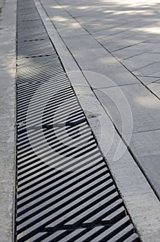Abstract geometric composition of storm drain grates