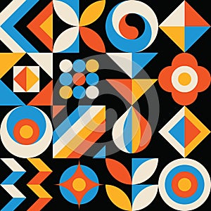 Abstract geometric concept poster design. Graphic pattern in bright colors. Business progress strategy development creative banner