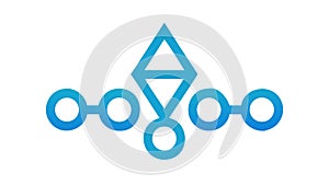 Abstract Geometric Connection Icon, Network & Data Flow, vector design Generative AI