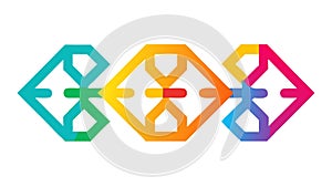 Abstract Geometric Connection with Interlocking Shapes, vector design Generative AI