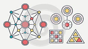 Abstract Geometric Connection, Network Structure Design, vector design Generative AI