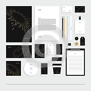 Abstract geometric corporate identity. Stationery set. Creative design.