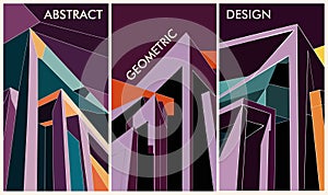 Abstract geometric cover, poster vector art design