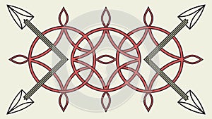 Abstract Geometric Cross Pattern with Arrows, vector design Generative AI