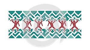 Abstract Geometric Cross Repeat Pattern, vector design Generative AI