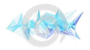 Abstract Geometric Crystal Forms Blue Tones, vector design Generative AI
