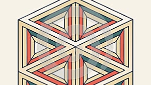 Abstract Geometric Cube Interlocking Pattern Vector, vector design Generative AI