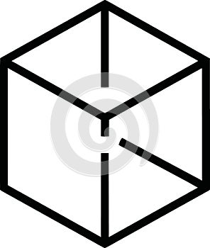 Abstract Isometric Hexagonal Cube Outline Vector