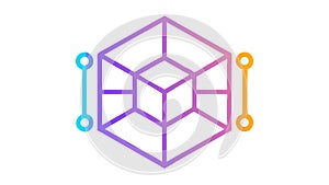 Abstract Geometric Cube Network Flat Vector Illustration, vector design Generative AI