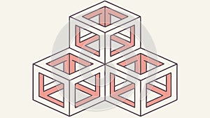 Abstract Geometric Cube Pattern, Interlocking Blocks, vector design Generative AI