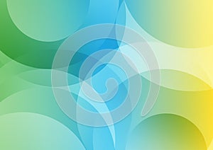 Abstract Geometric Curves Texture in Blue, Yellow and Green Background