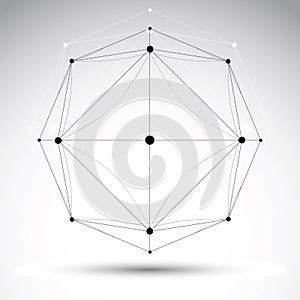 Abstract geometric 3D wireframe object, vector illustration, clear eps 8.
