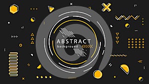 Abstract geometric dark background with different geometric shapes