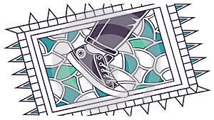 Abstract Geometric Data Flow Pattern Design, vector design Generative AI